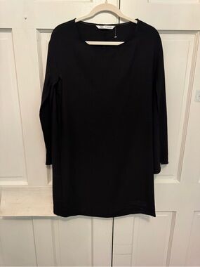 Zara Black Long Sleeve Shift Dress